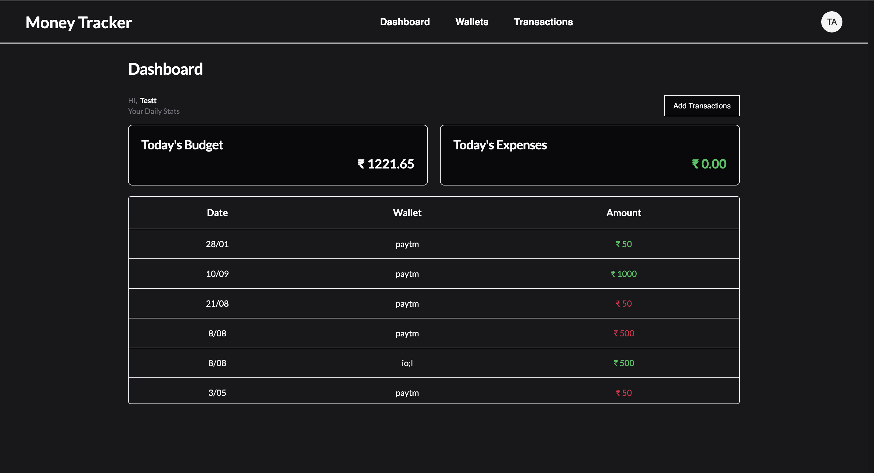 Money Tracker